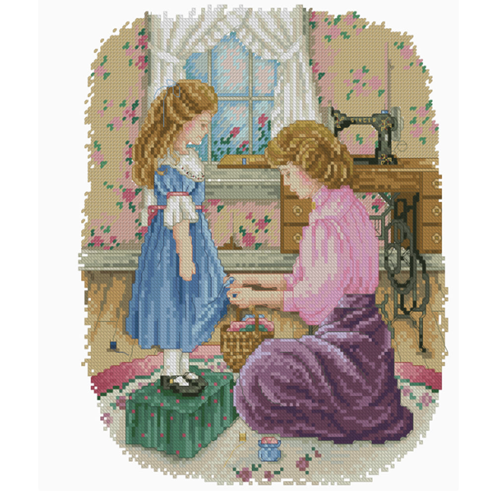 Motherly Love - 14CT Stamped Cross Stitch 31*36CM(Xiaobai Brand)
