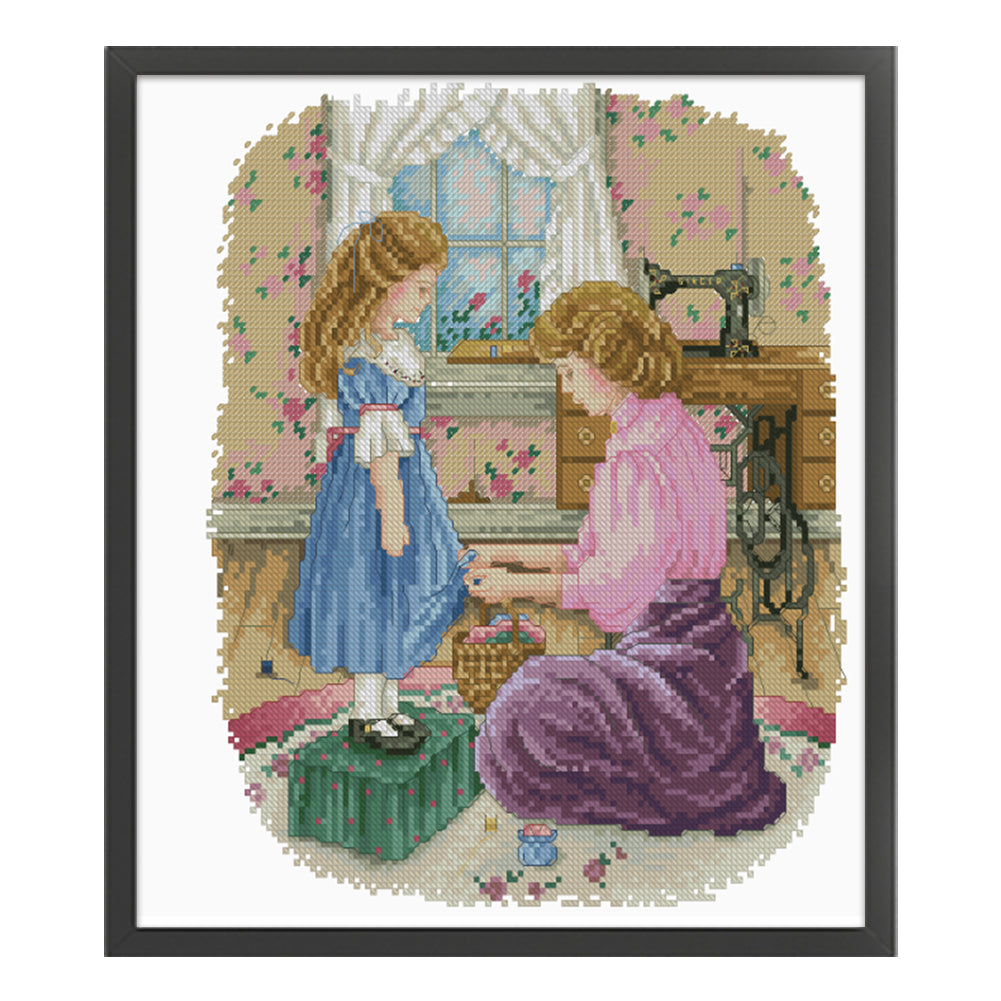 Motherly Love - 14CT Stamped Cross Stitch 31*36CM(Xiaobai Brand)