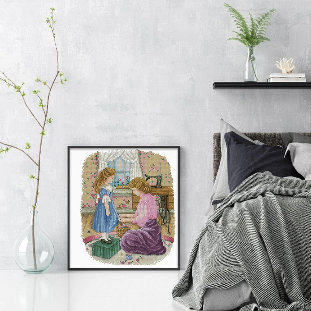 Motherly Love - 14CT Stamped Cross Stitch 31*36CM(Xiaobai Brand)