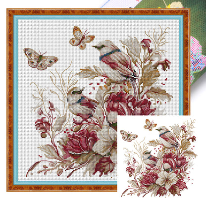 Autumn Bird - 14CT Stamped Cross Stitch 33*33CM(Joy Sunday)