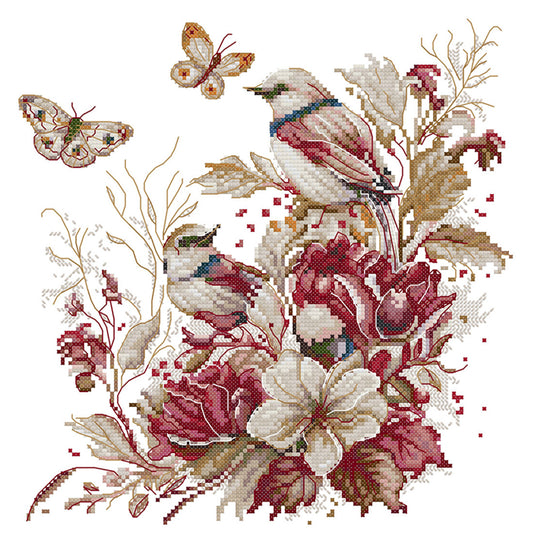 Autumn Bird - 14CT Stamped Cross Stitch 33*33CM(Joy Sunday)