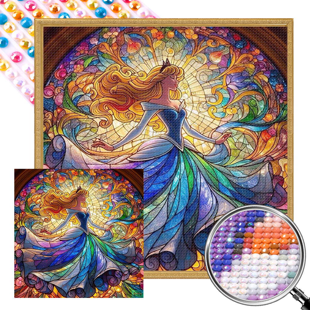 Sleeping Beauty Glass Painting - Full AB Round Drill Diamond Painting 40*40CM