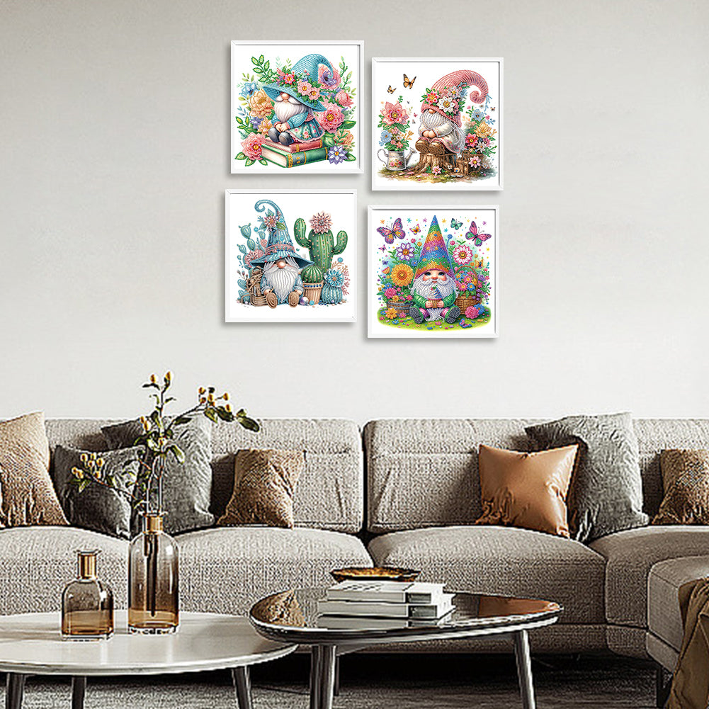 4 Pcs Gnome - Special Shaped Drill Diamond Painting 30*30CM