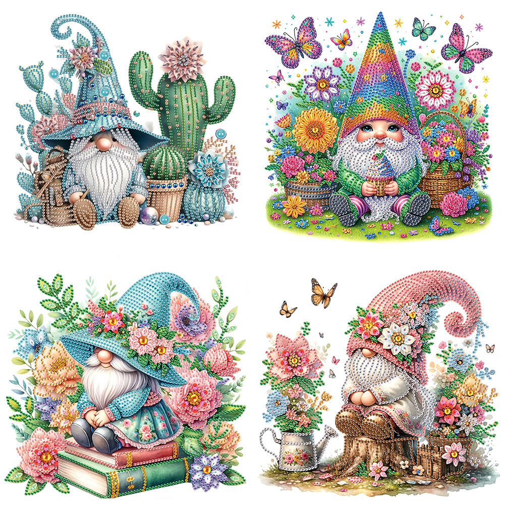 4 Pcs Gnome - Special Shaped Drill Diamond Painting 30*30CM