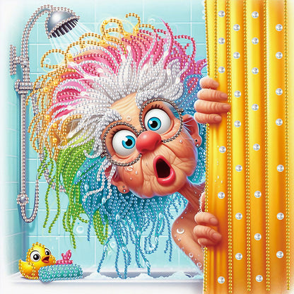 4 Pcs Old Lady - Special Shaped Drill Diamond Painting 30*30CM