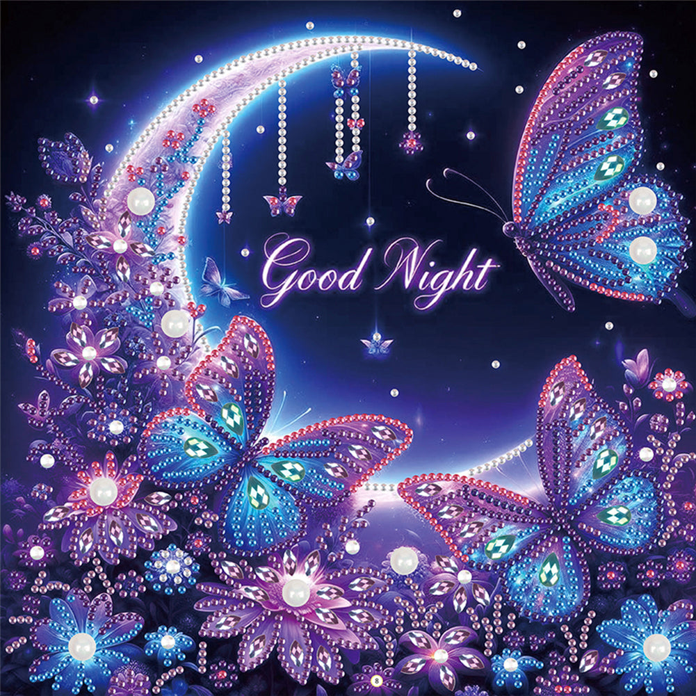 4 Pcs Purple Butterfly - Special Shaped Drill Diamond Painting 30*30CM