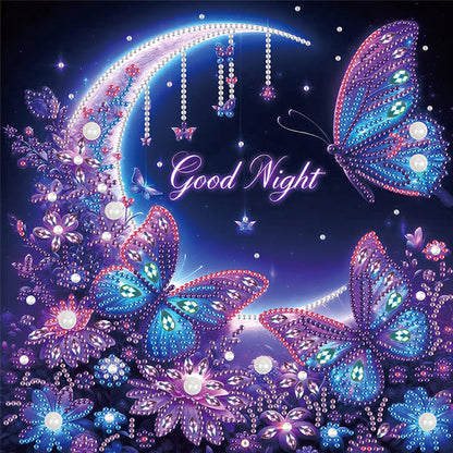 4 Pcs Purple Butterfly - Special Shaped Drill Diamond Painting 30*30CM