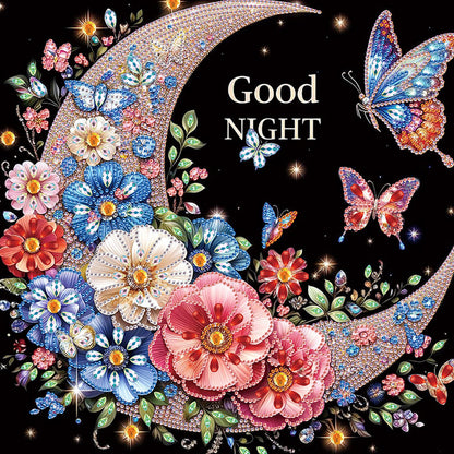 4 Pcs Crescent Moon Butterfly - Special Shaped Drill Diamond Painting 30*30CM