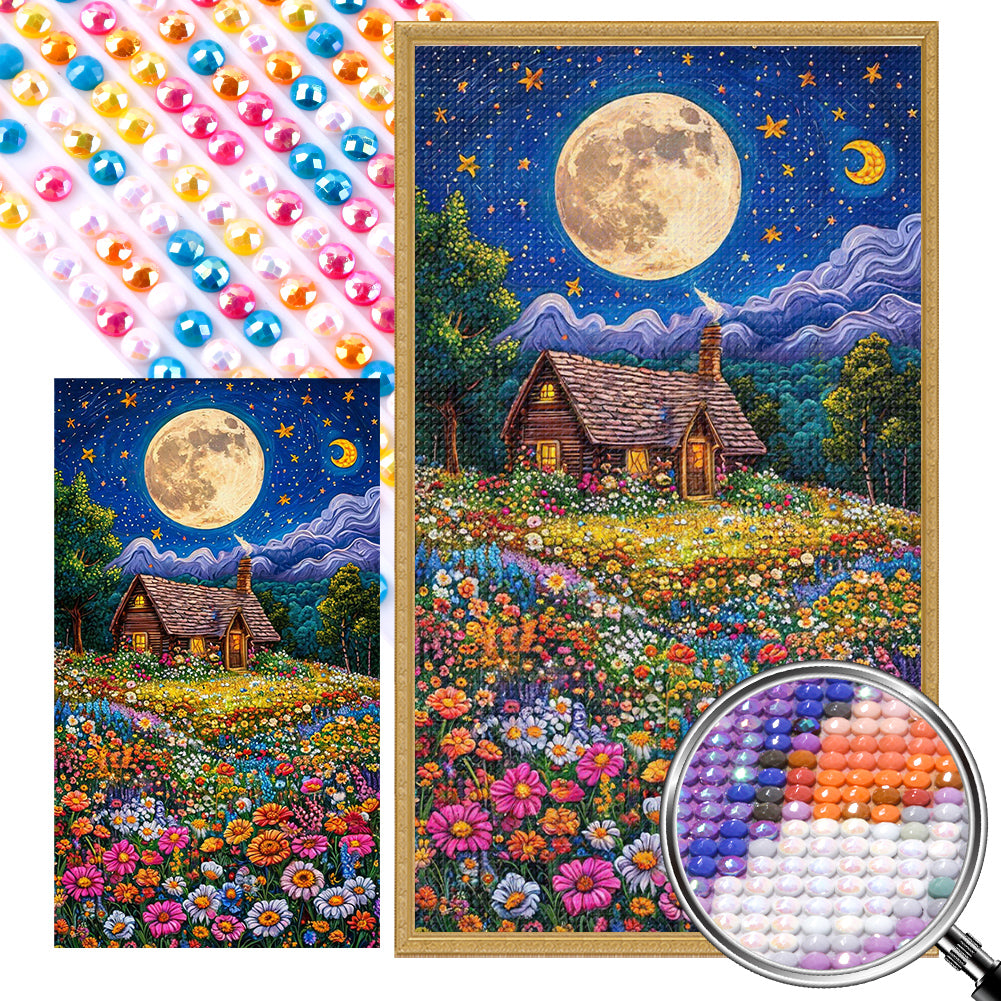 Flower Sea Hut - Full AB Round Drill Diamond Painting 40*70CM
