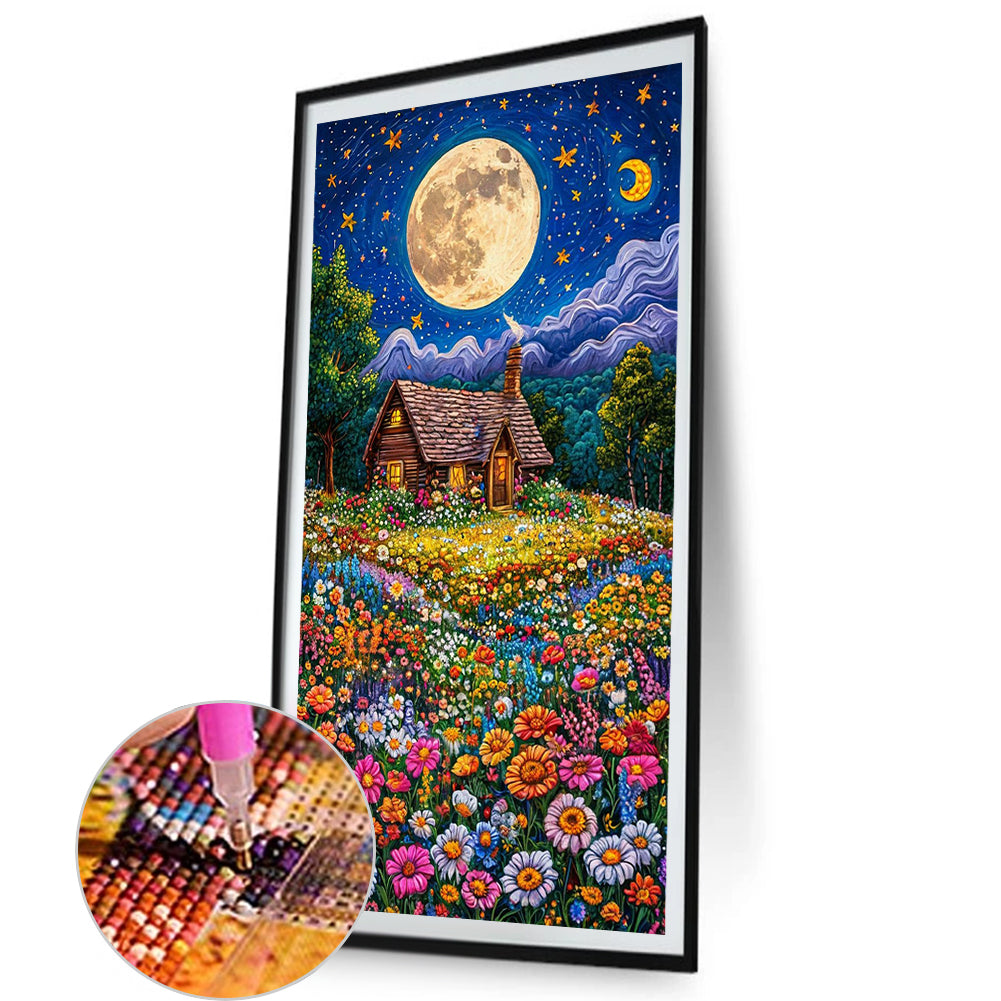 Flower Sea Hut - Full AB Round Drill Diamond Painting 40*70CM
