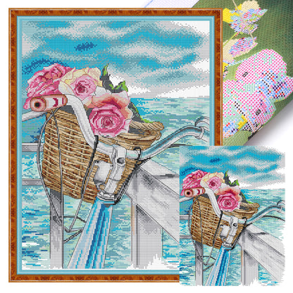 Seaside Romance - 14CT Stamped Cross Stitch 33*44CM(Joy Sunday)