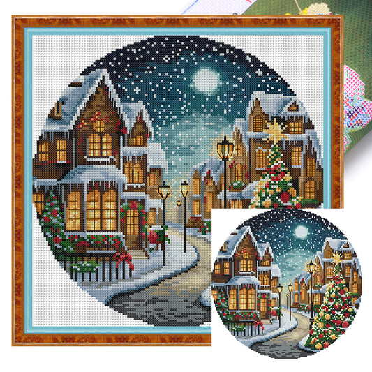 Christmas Night Three - 14CT Stamped Cross Stitch 31*31CM(Joy Sunday)