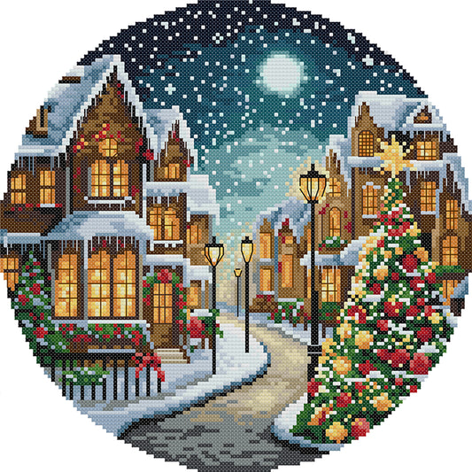 Christmas Night Three - 14CT Stamped Cross Stitch 31*31CM(Joy Sunday)