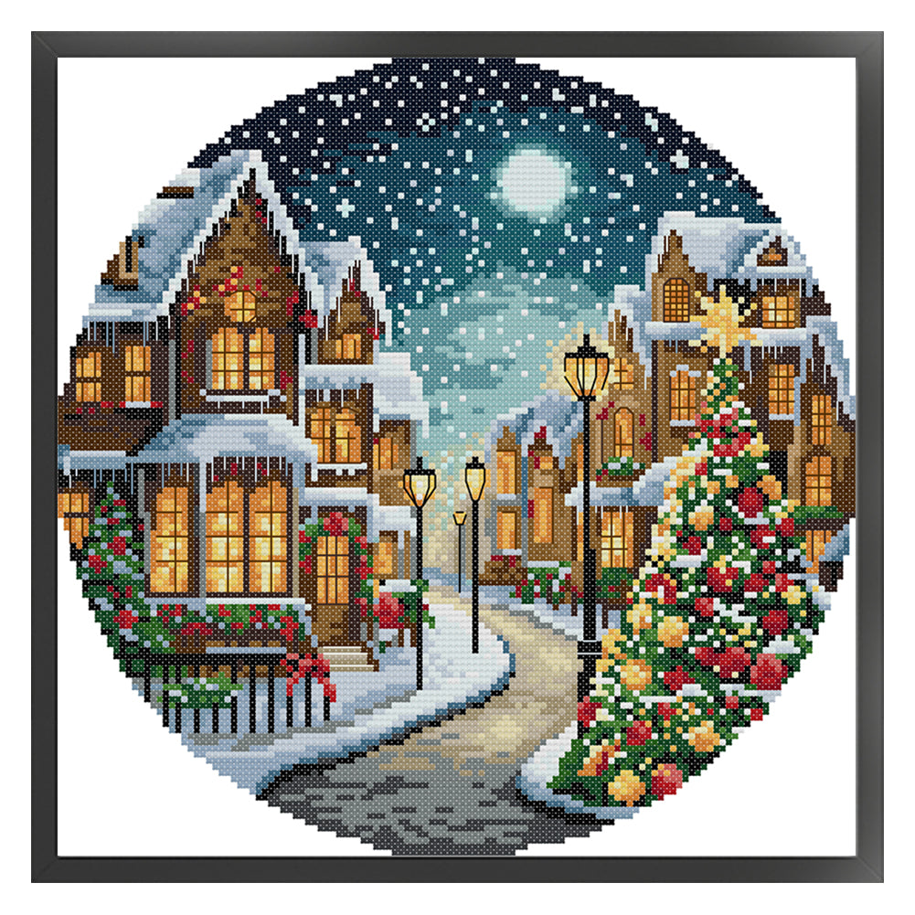 Christmas Night Three - 14CT Stamped Cross Stitch 31*31CM(Joy Sunday)