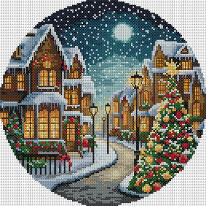 Christmas Night Three - 14CT Stamped Cross Stitch 31*31CM(Joy Sunday)