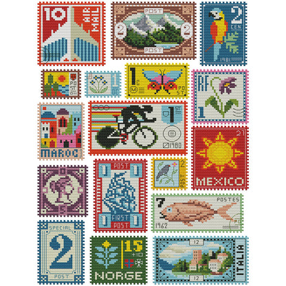 Small Stamp Collection - 14CT Stamped Cross Stitch 30*41CM(Joy Sunday)