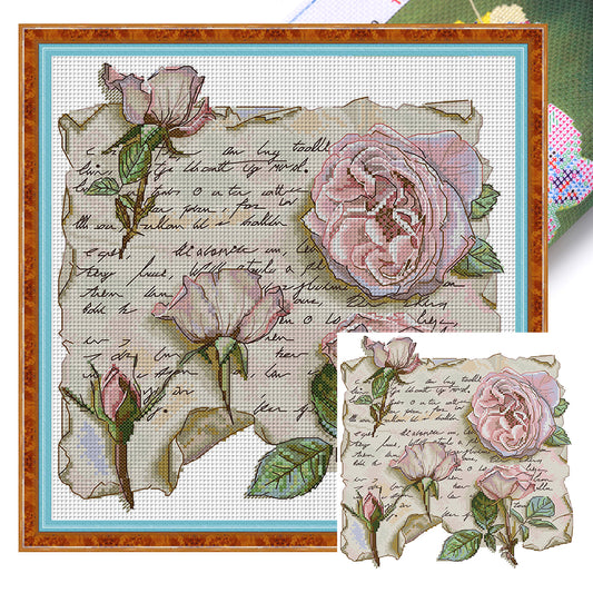 Love Letter From A Rose - 14CT Stamped Cross Stitch 31*32CM(Joy Sunday)