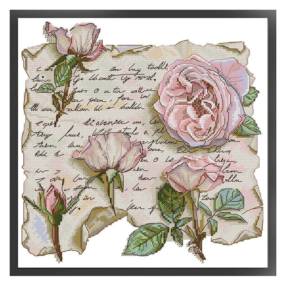Love Letter From A Rose - 14CT Stamped Cross Stitch 31*32CM(Joy Sunday)