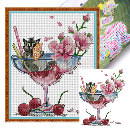 This Is Lying Flat - 14CT Stamped Cross Stitch 28*34CM(Joy Sunday)