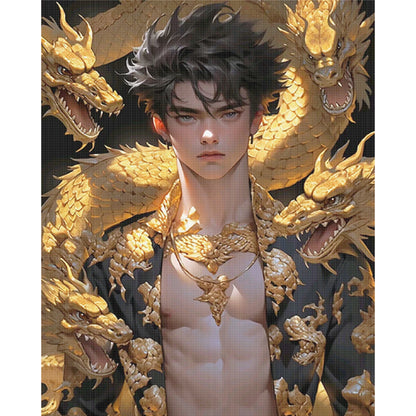Boy And Dragon - 11CT Stamped Cross Stitch 40*50CM