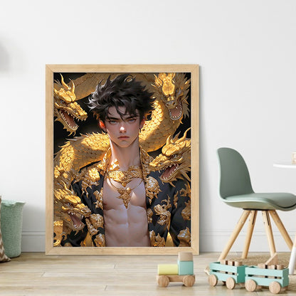 Boy And Dragon - 11CT Stamped Cross Stitch 40*50CM