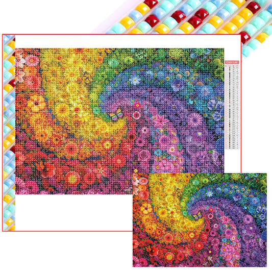 Flower Swirl - Full Square Drill Diamond Painting 50*35CM