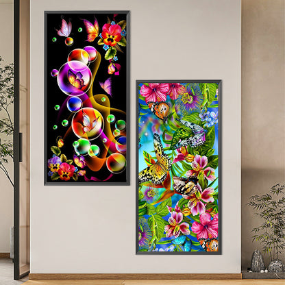 2 Pcs Flowers - Full AB Round Drill Diamond Painting 40*80CM