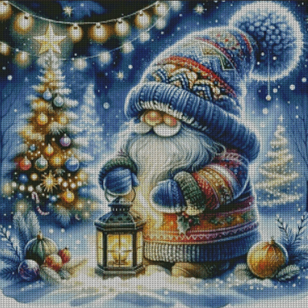 Dwarfs With Lanterns - 14CT Stamped Cross Stitch 65*65CM(Fairy Brand)