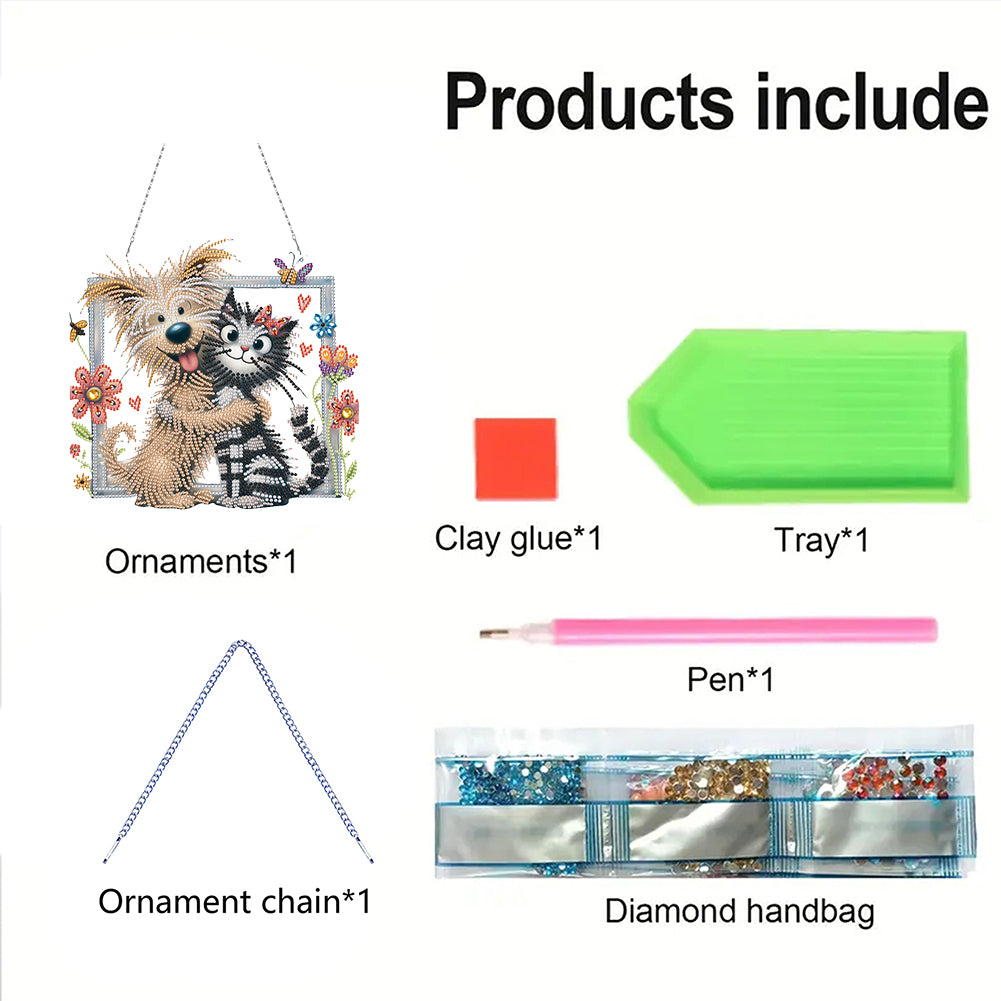 Acrylic Special Shape Animals Diamond Painting Ornaments for Garden Window Decor