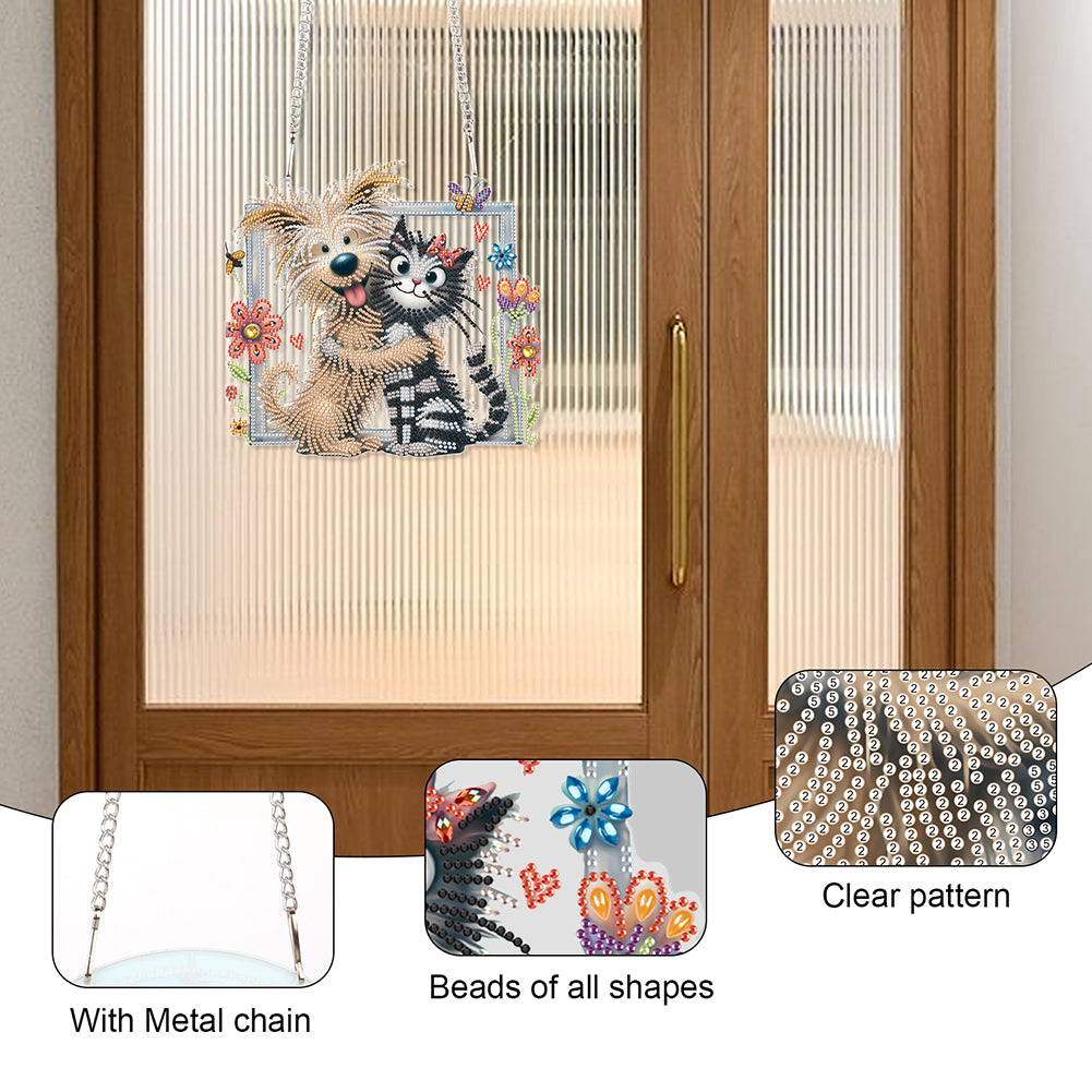 Acrylic Special Shape Animals Diamond Painting Ornaments for Garden Window Decor