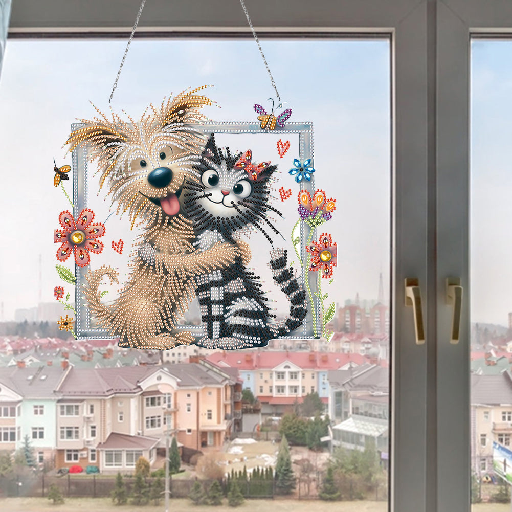 Acrylic Special Shape Animals Diamond Painting Ornaments for Garden Window Decor