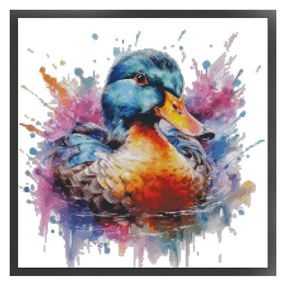 Watercolor Duckling - 14CT Stamped Cross Stitch 50*50CM(Fairy Brand)