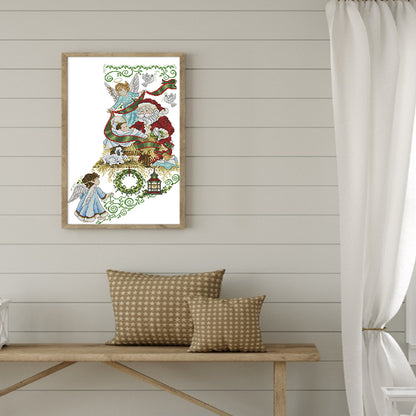 Santa Claus And Angel 3 - 14CT Stamped Cross Stitch 34*53CM(Joy Sunday)