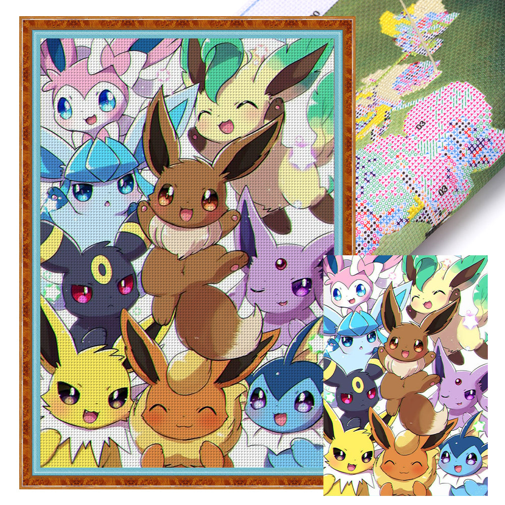 Pokémon - 11CT Stamped Cross Stitch 40*60CM