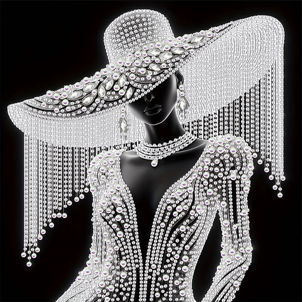 Elegant Lady In Top Hat - Special Shaped Drill Diamond Painting 30*30CM