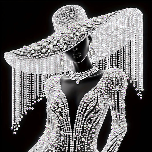 Elegant Lady In Top Hat - Special Shaped Drill Diamond Painting 30*30CM