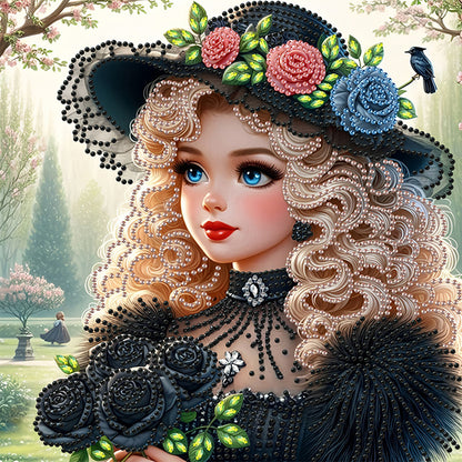 Elegant Little Girl - Special Shaped Drill Diamond Painting 30*30CM