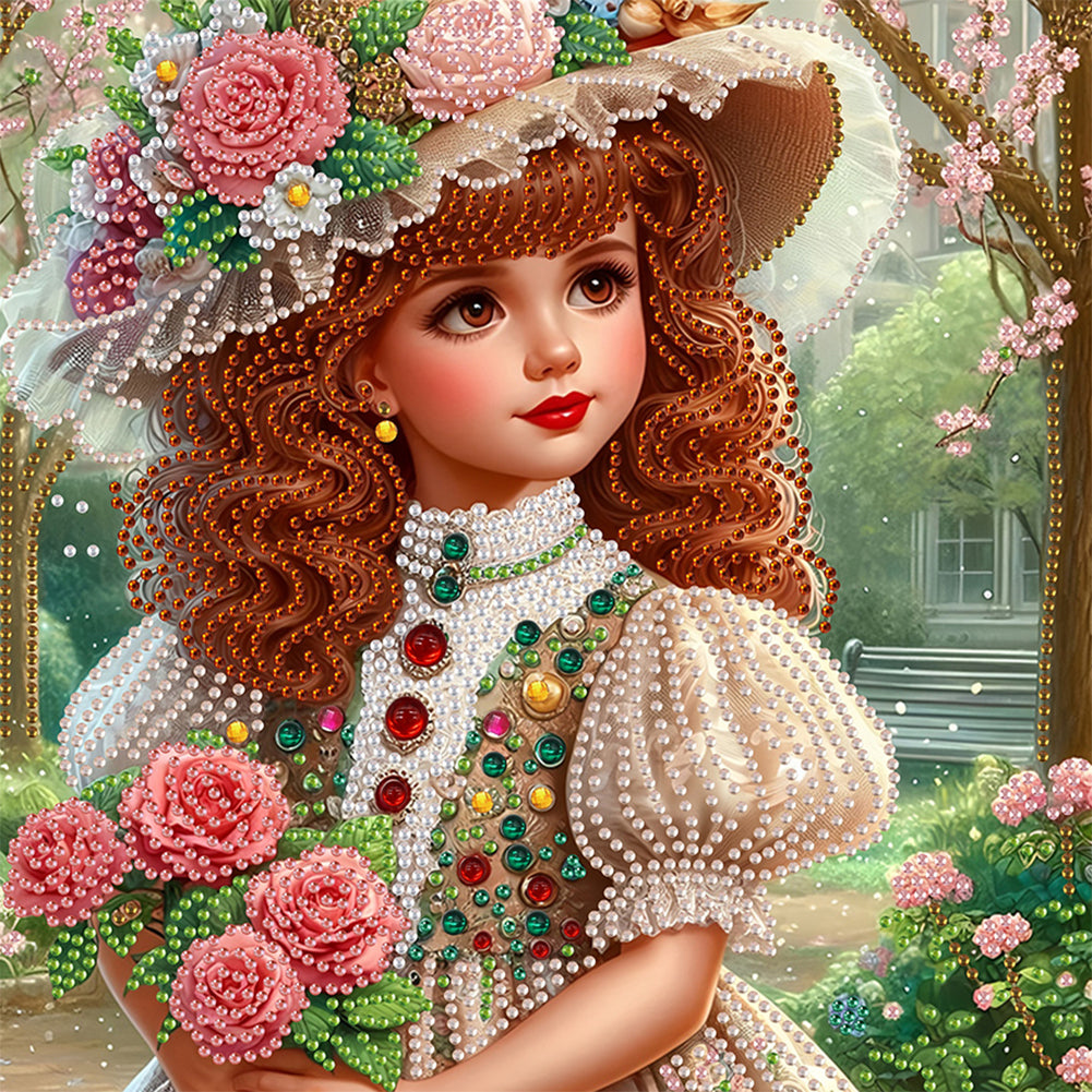Elegant Little Girl - Special Shaped Drill Diamond Painting 30*30CM