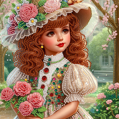 Elegant Little Girl - Special Shaped Drill Diamond Painting 30*30CM