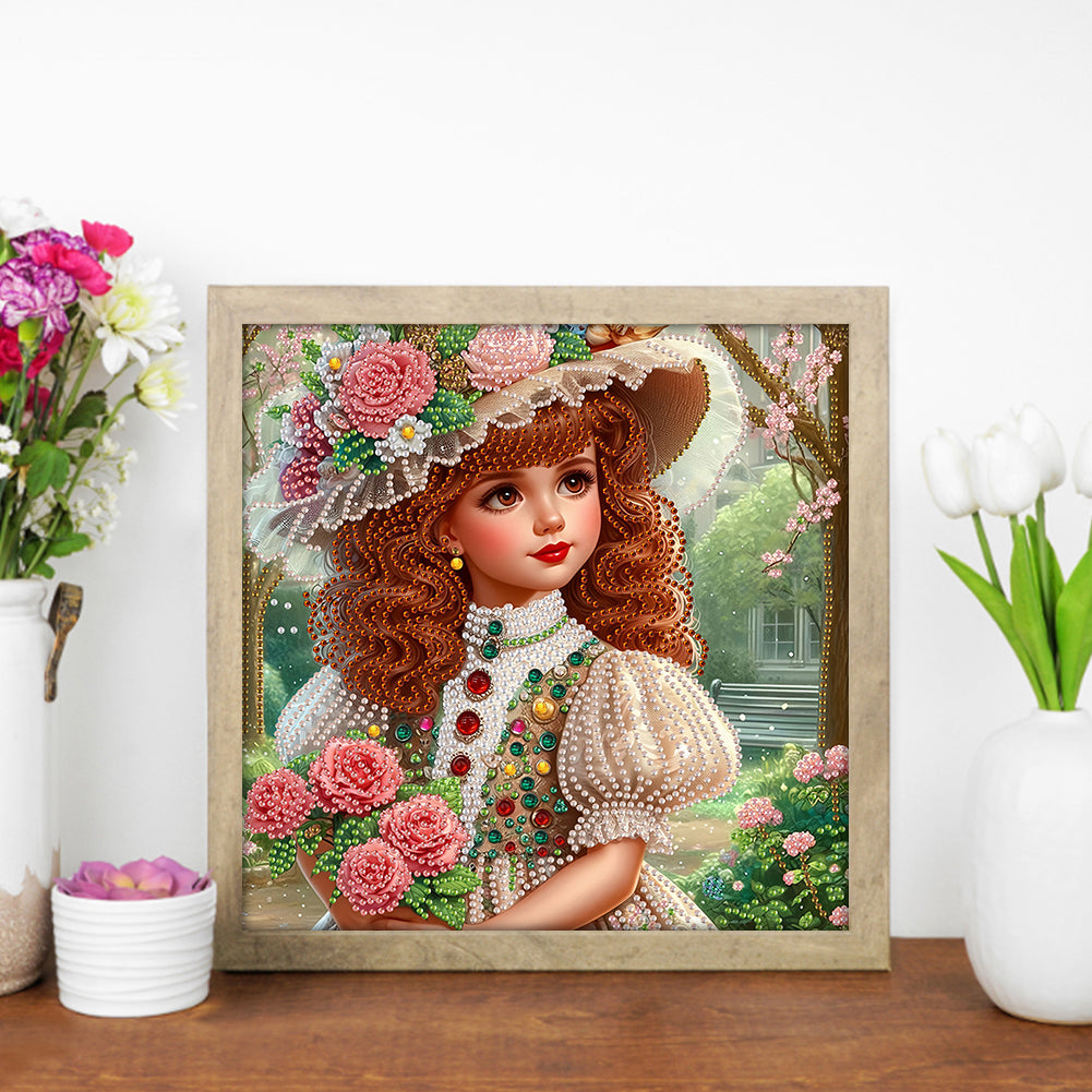 Elegant Little Girl - Special Shaped Drill Diamond Painting 30*30CM