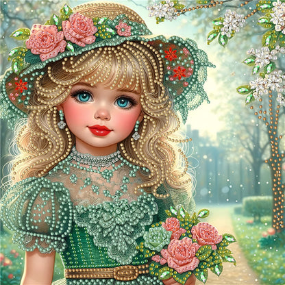Elegant Little Girl - Special Shaped Drill Diamond Painting 30*30CM