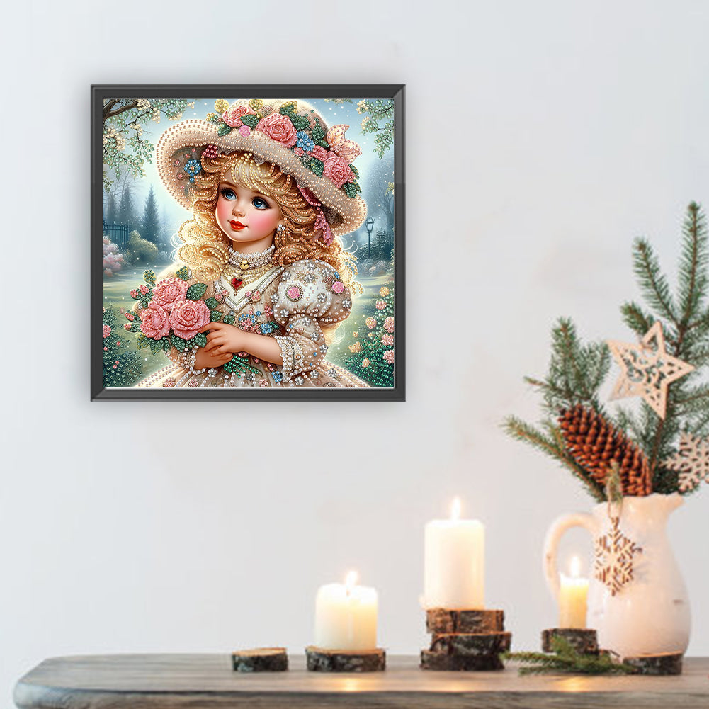 Elegant Little Girl - Special Shaped Drill Diamond Painting 30*30CM