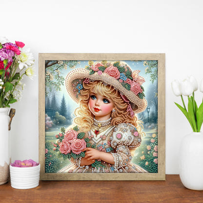 Elegant Little Girl - Special Shaped Drill Diamond Painting 30*30CM