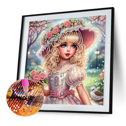 Elegant Little Girl - Special Shaped Drill Diamond Painting 30*30CM