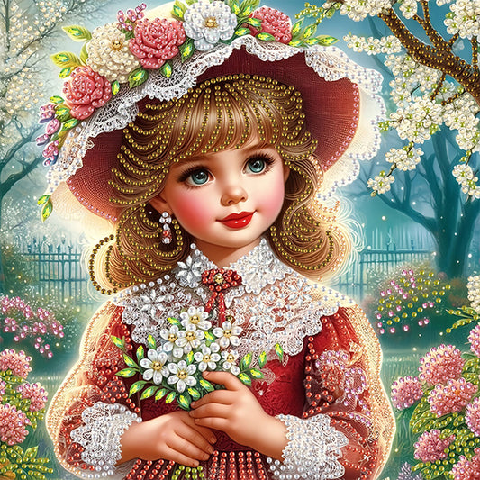 Elegant Little Girl - Special Shaped Drill Diamond Painting 30*30CM