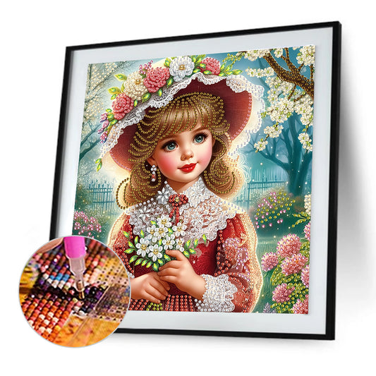 Elegant Little Girl - Special Shaped Drill Diamond Painting 30*30CM
