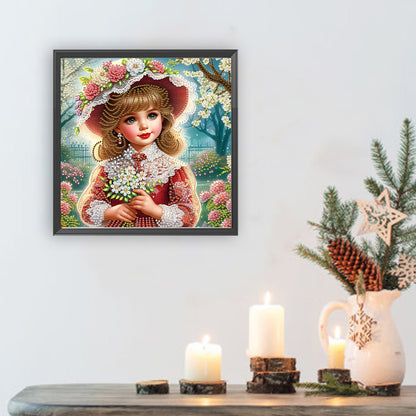 Elegant Little Girl - Special Shaped Drill Diamond Painting 30*30CM