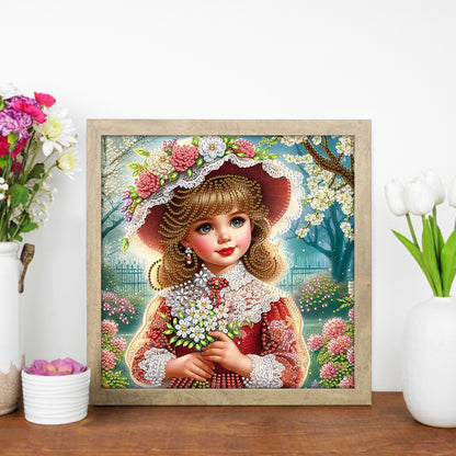 Elegant Little Girl - Special Shaped Drill Diamond Painting 30*30CM