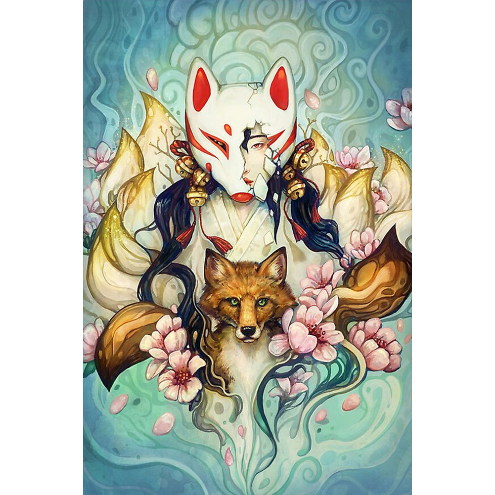Japanese Fox - 11CT Stamped Cross Stitch 50*75CM