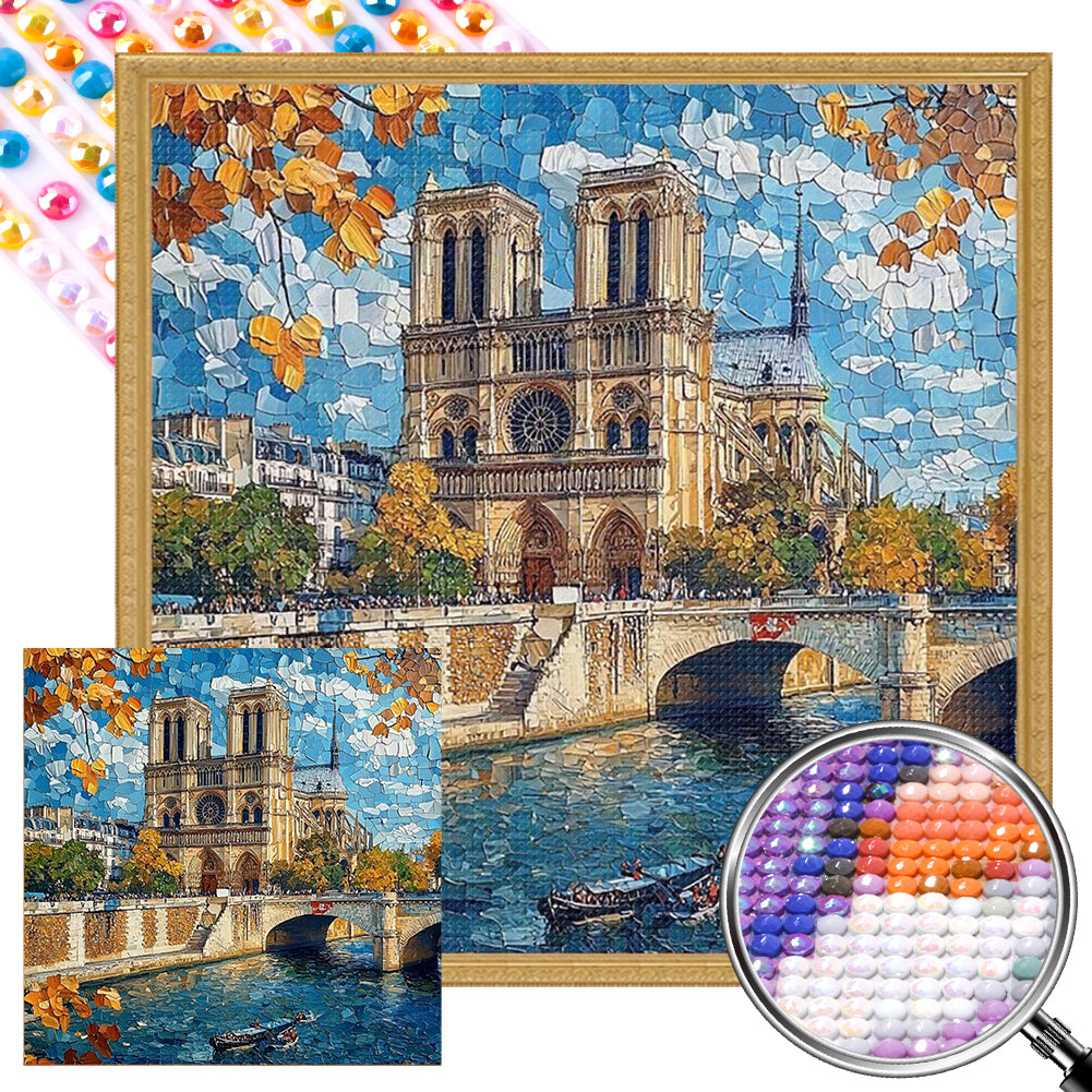 City Riverside - Full AB Round Drill Diamond Painting 40*40CM